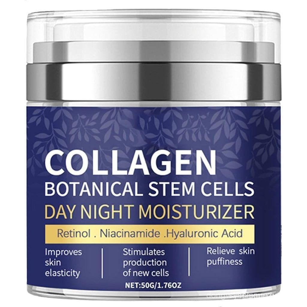 Collagen Face Moisturizer with Airless Pump - Collagen Botanical Stem Cells Cream for Skin with Retinol, Niacinamide, Hy