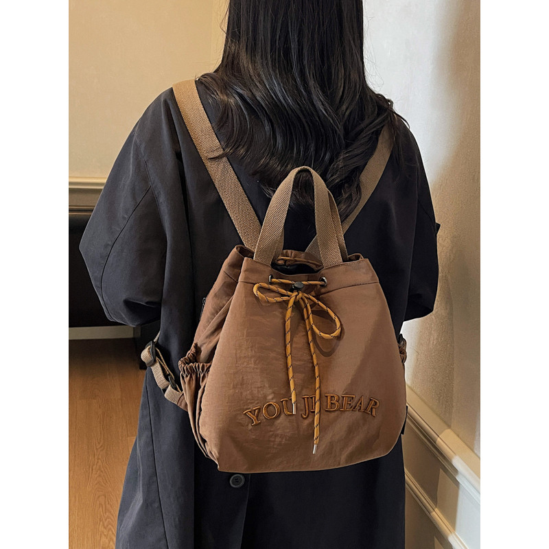 Lazer mochila feminina um dia viagem estilo ocidental All-Match Mini mochila Commuter viagem luz menina saco de compras