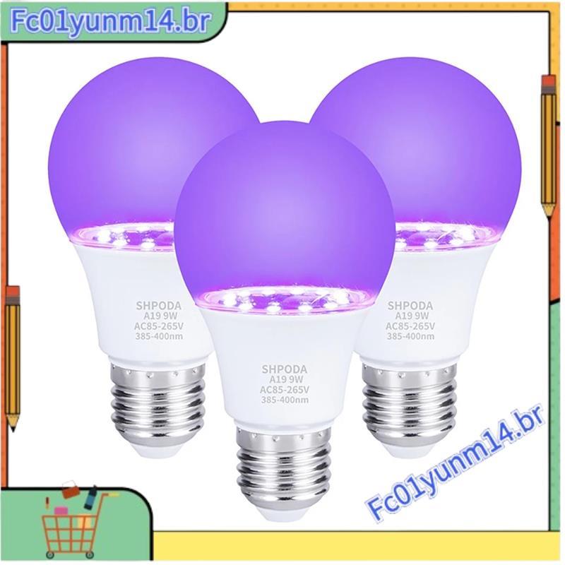 3 Pçs 10W Lâmpada Ultravioleta UV Detecção Fluorescente Luz Preta Azul E26 110V 220V Para Decoração De Festa De DJ