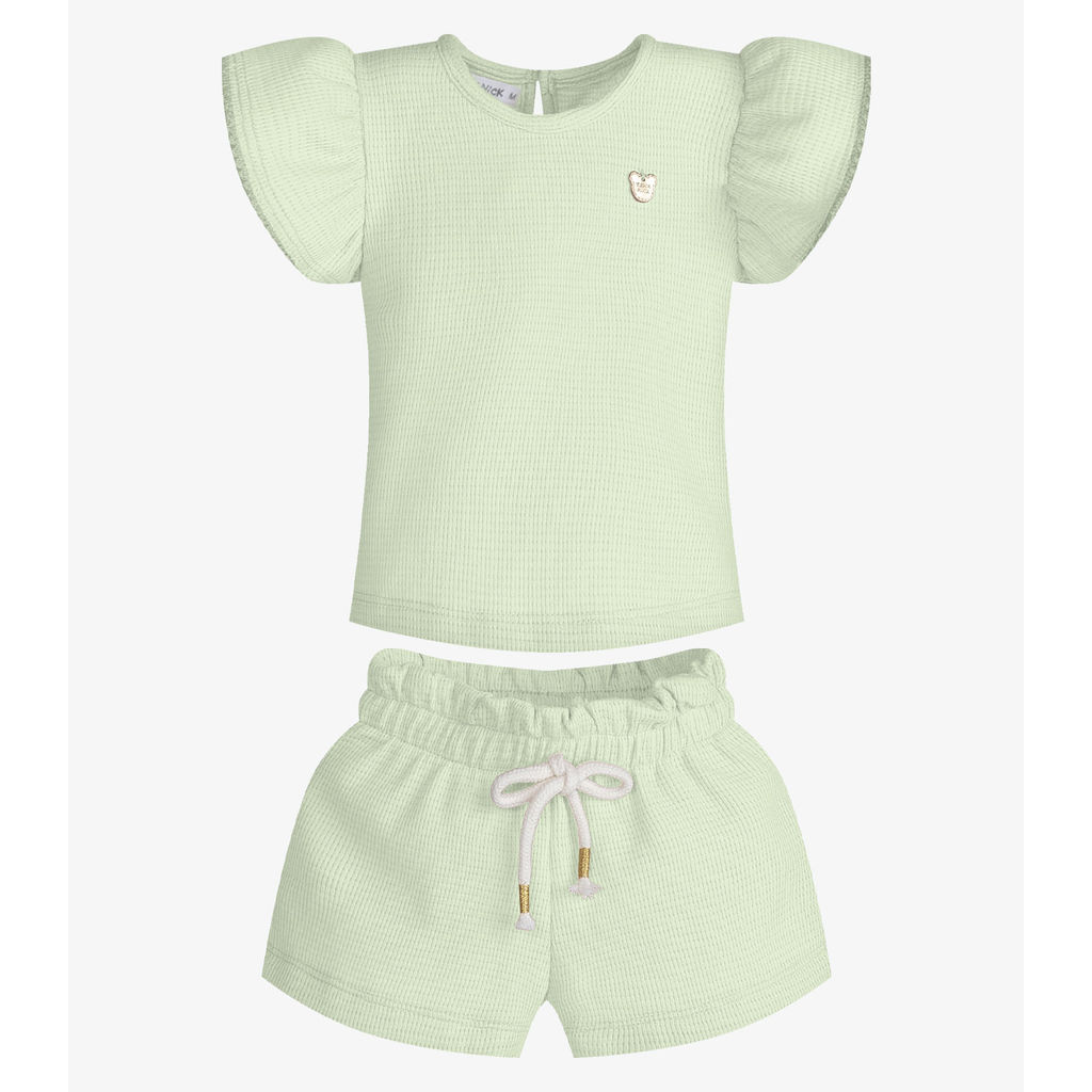 Conjunto Menina Blusa Com Shorts Trick Nick Verde