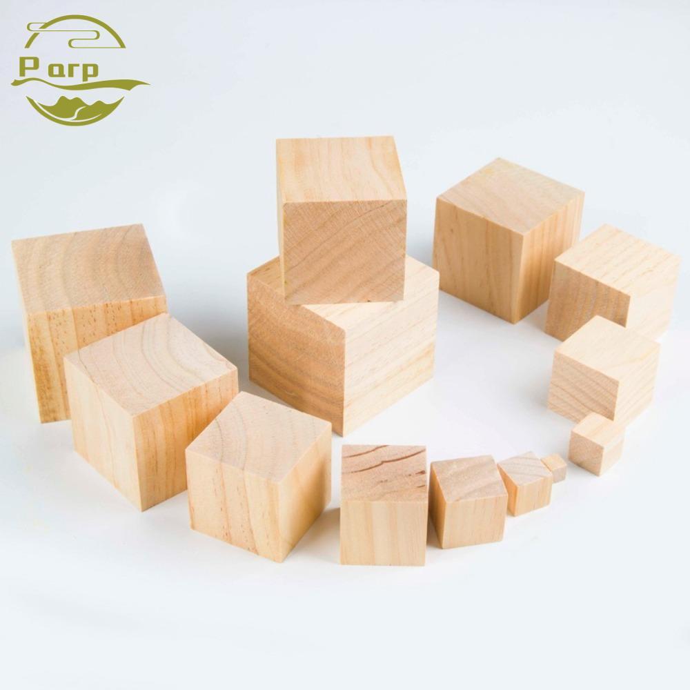 PARPERTY1 10pcs Bloco Quadrado , Cubo De Artesanato Em Madeira De Construção , Material Artesanal De Auxílio Ao Ensino