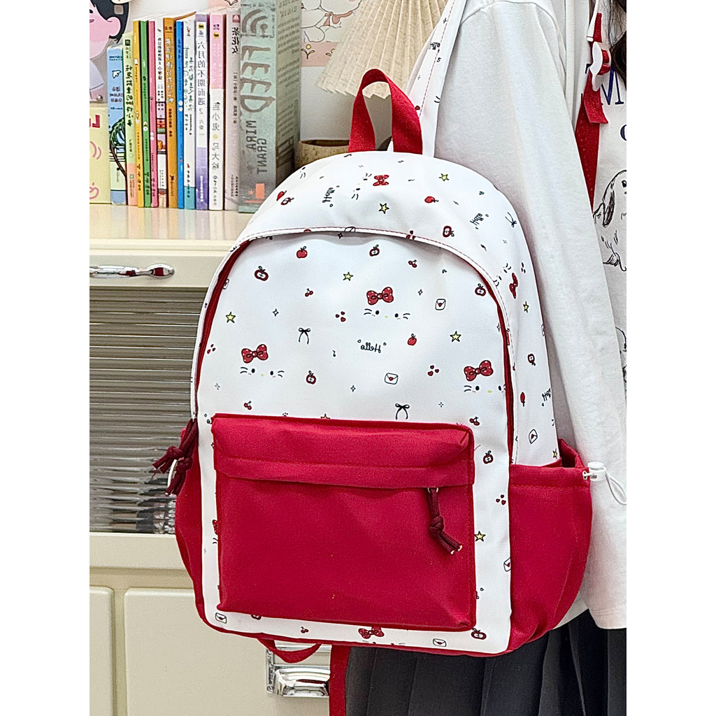Mochila leve de alto valor para meninas do ensino médio, mochila leve para meninas da escola primária com laço fofo para