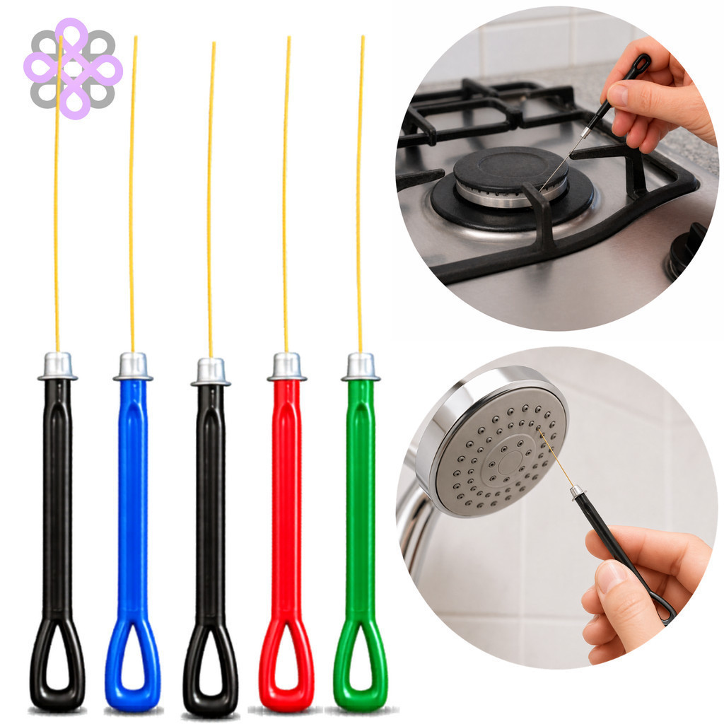 Kit 5 Agulha Desentupidora de Fogão Para Boca Entupida Bico de Gás Cooktop e Chuveiro