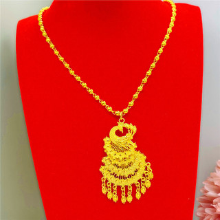 Imitação de ouro vietnã areia ouro Phoenix pavão redondo grânulo colar feminino banhado a ouro camisola corrente casamen