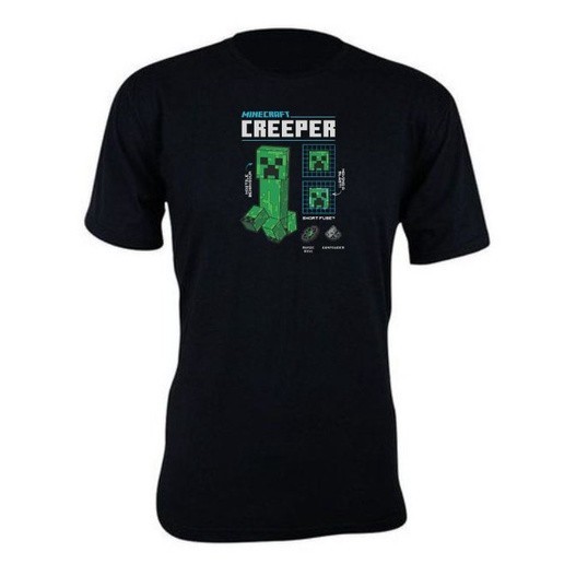 Camiseta camisa estampa minecrafth creeper basica unissex manga curta