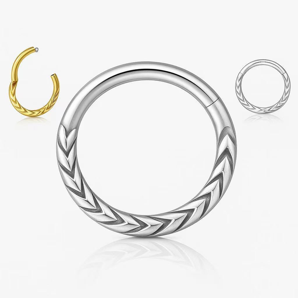 G23 Piercing  Titânio Nariz Septo Rook Conch Nariz Argola Clik TitânioCirúrgico Detalhado