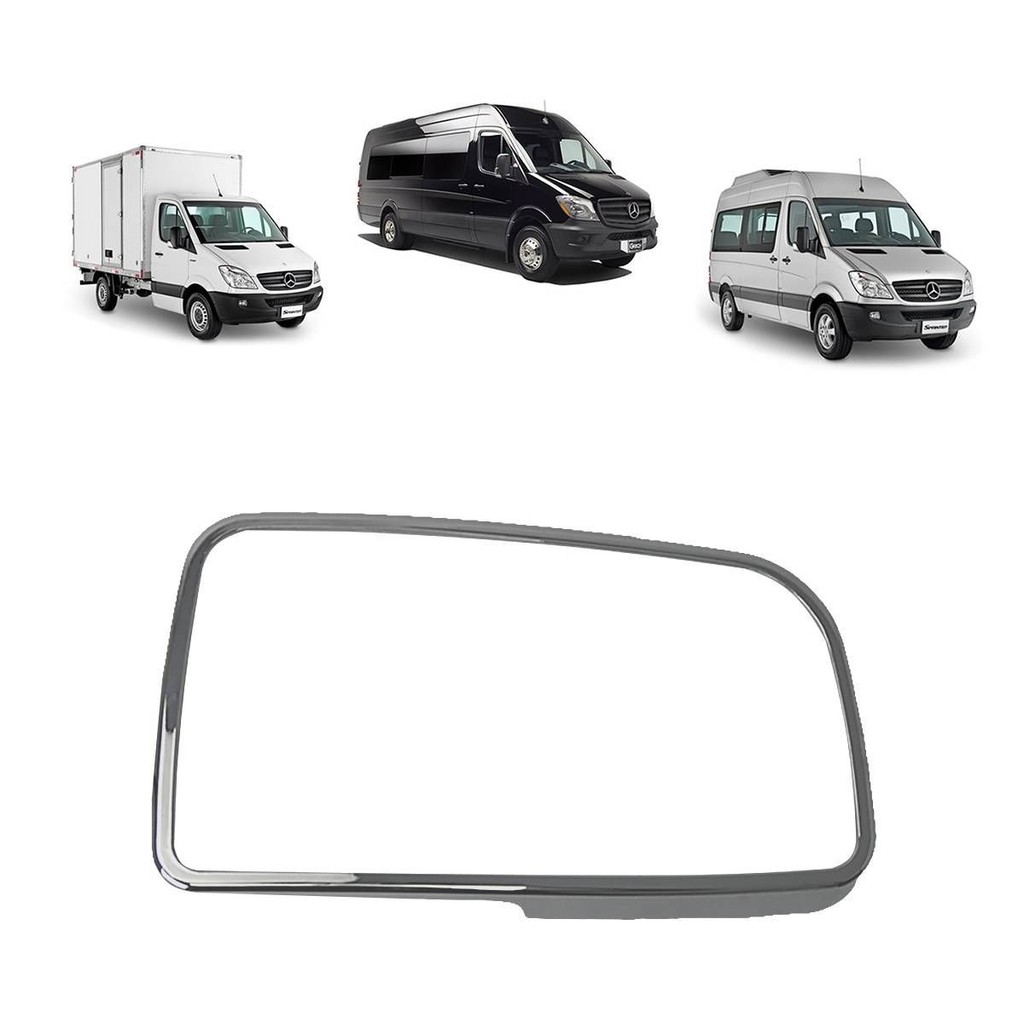 CAPA RETROVISOR CROMADA FRONTAL SPRINTER 2012 A 2019 LADO ESQUERDO