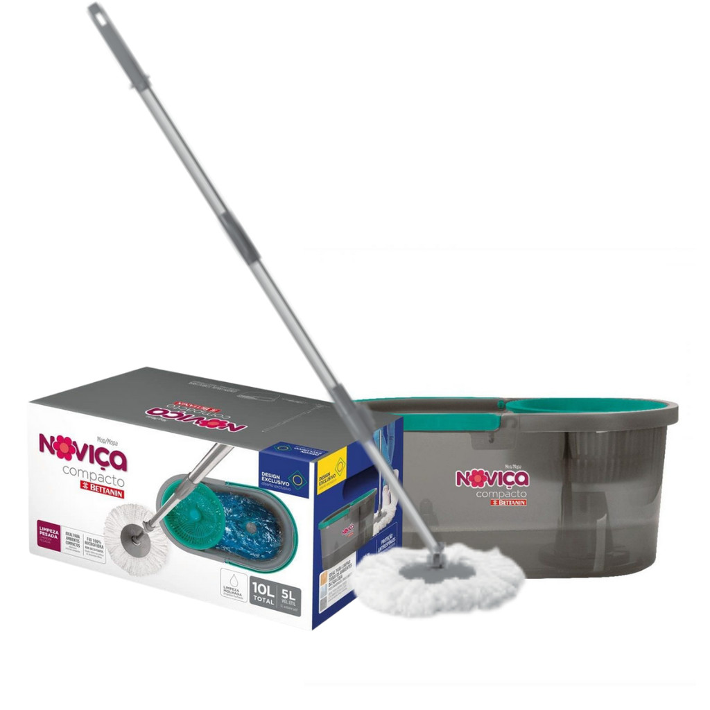 Mop Compacto Noviça Bettanin Balde 10L Com Cesto em Oferta na Shopee