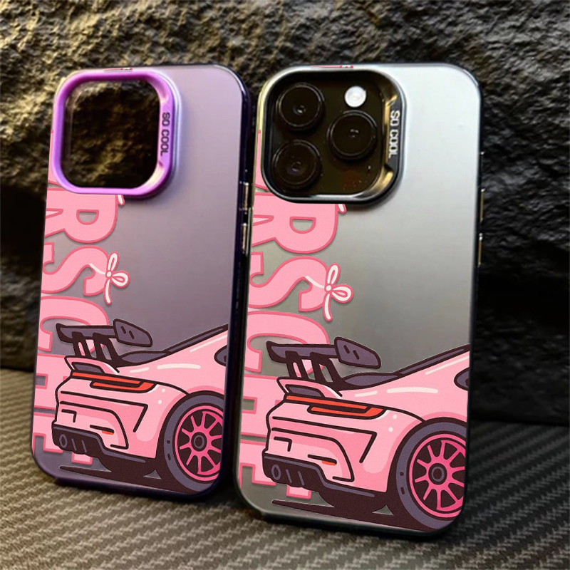 Capa Rosa Porsche Anti-impacto Para Samsung A07 A17 A15 A14 A54 A55 A13 A34 A23 A35 S20 S21 S22 S23 S24 FE ultra S25 PLU