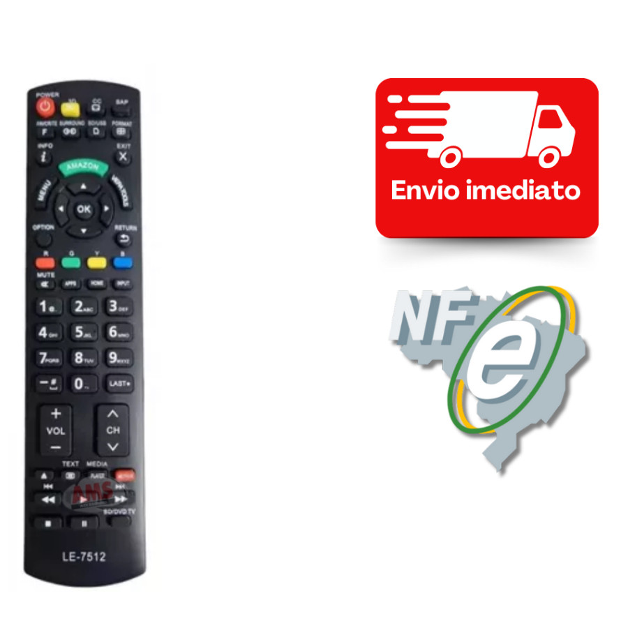 Controle Remoto Universal Tv Panasonic Lcd /led Smart 4k 7512