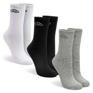 Kit Com 6 Pares de Meias Cano Médio Esportiva Algodão Adulto Olympikus