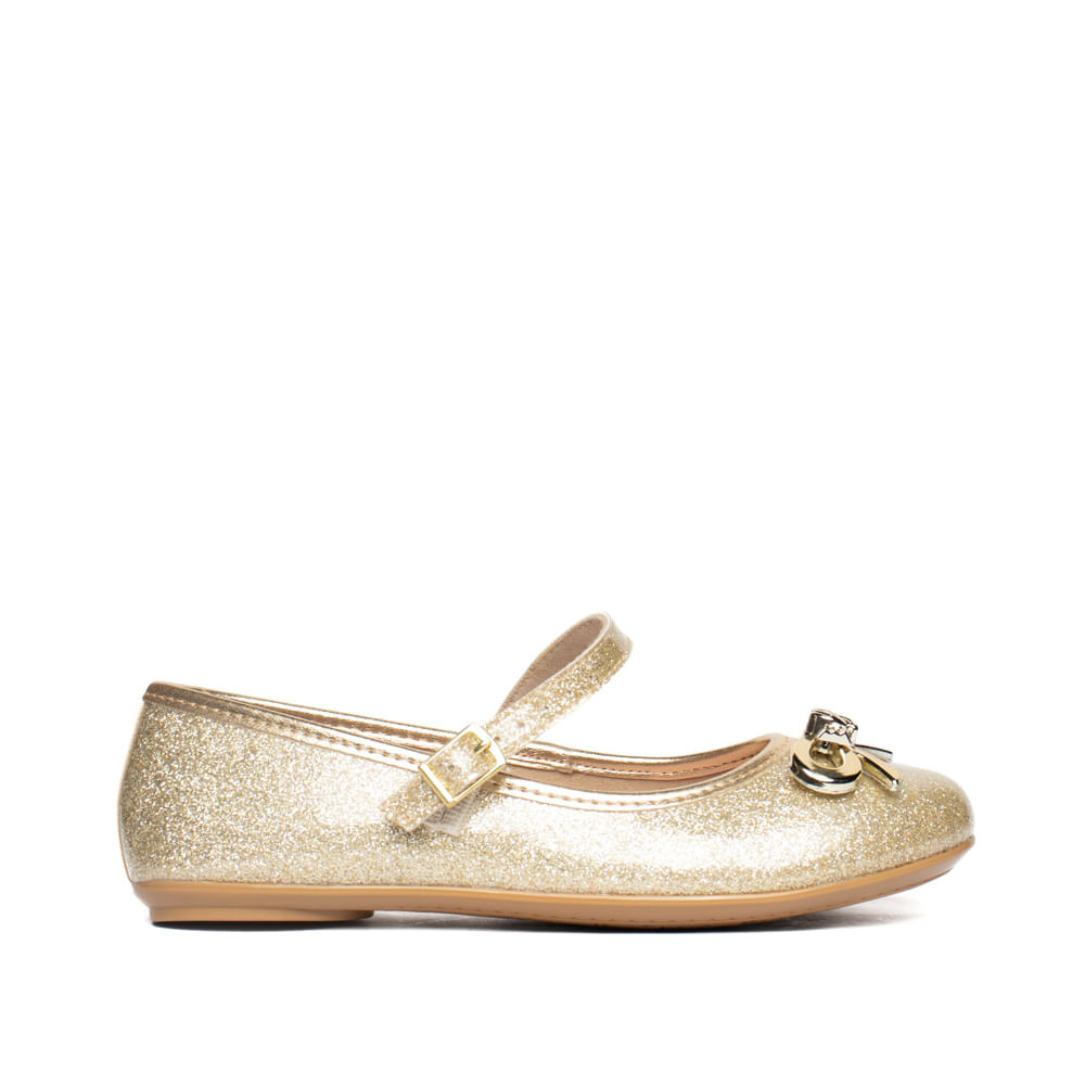 Sapatilha Infantil Molekinha Brilho Dourada