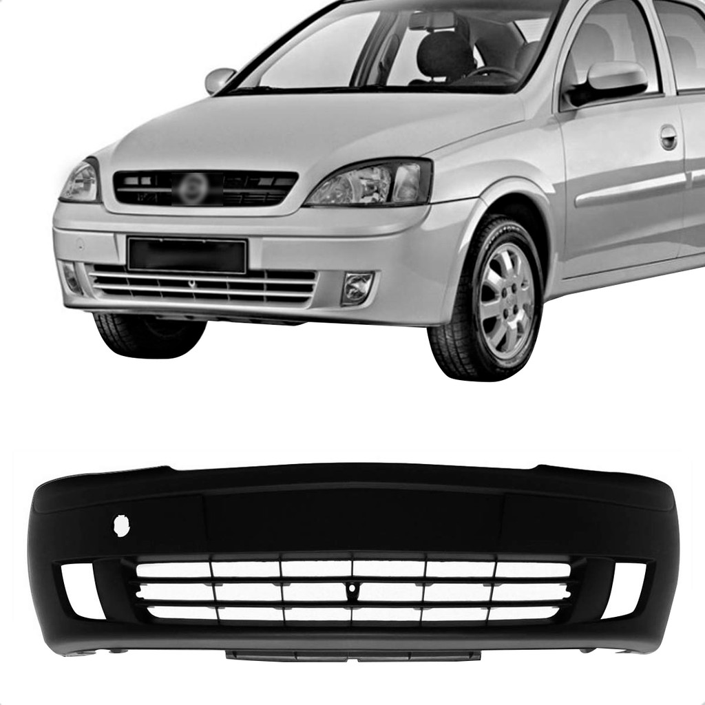 Parachoque Dianteiro Corsa Montana 2003 2004 2005 2006 2007 Preto Com Furo em Oferta na Shopee