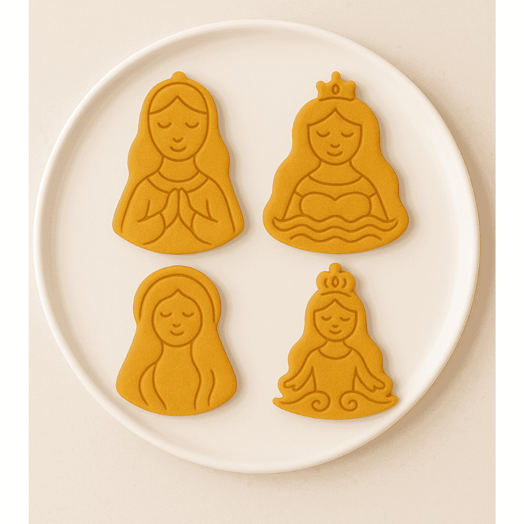 IEMANJÁ Cortador Biscoito | Kit 4 pçs | Opções 6, 8 e 10cm | Festa Religiosa Umbanda | Presente Axé | Impressão 3D