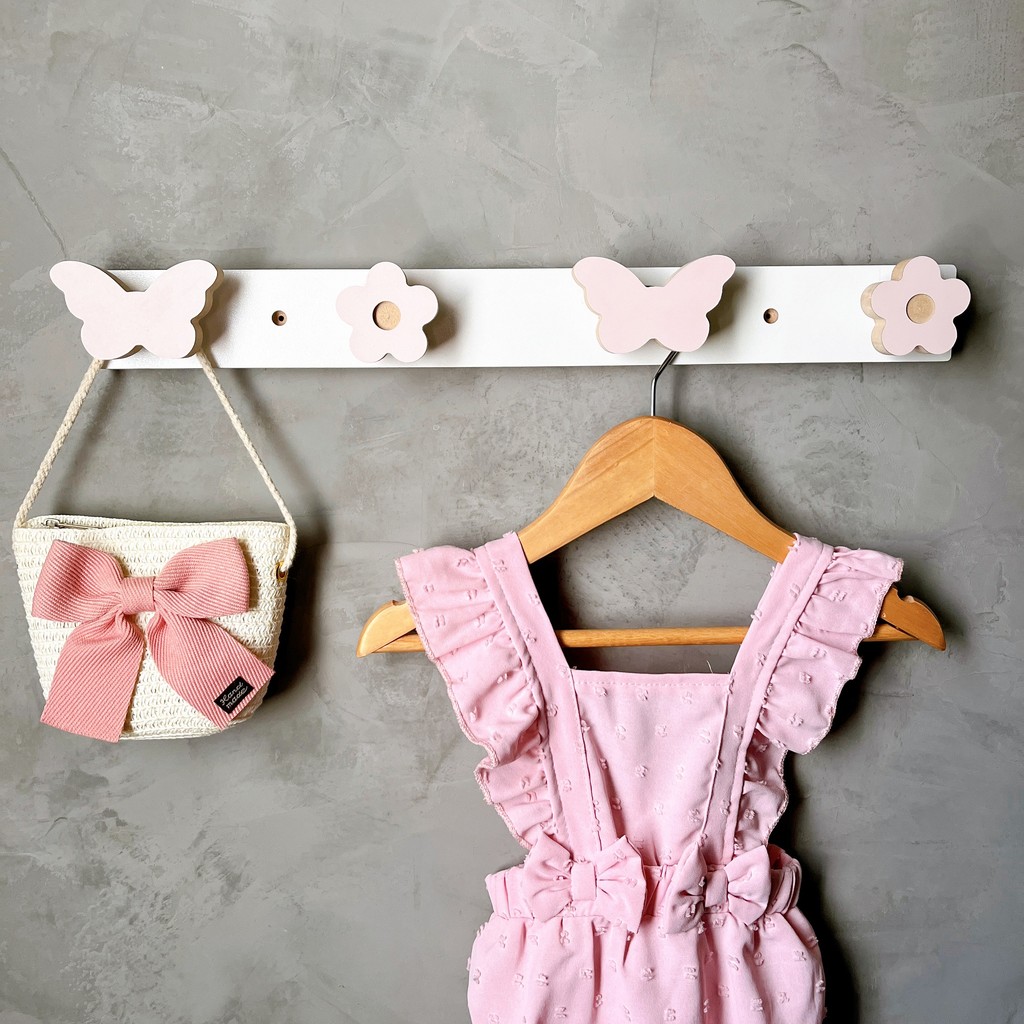 1 Cabideiro de parede Jardim infantil flor roupas mochila em Oferta na Shopee