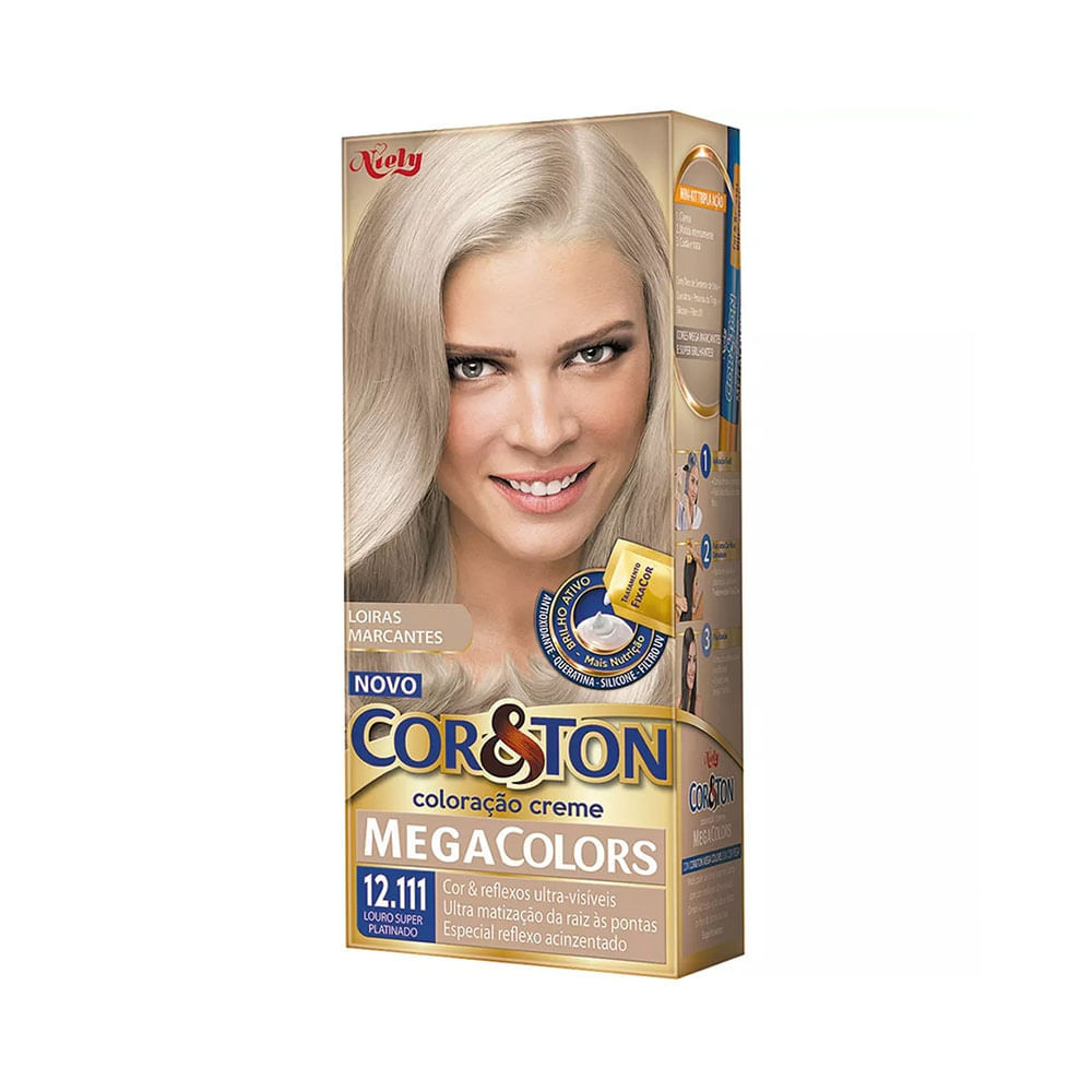 Coloração Niely Cor&Ton Mini 12.111 Louro Super Platinado em Oferta na Shopee