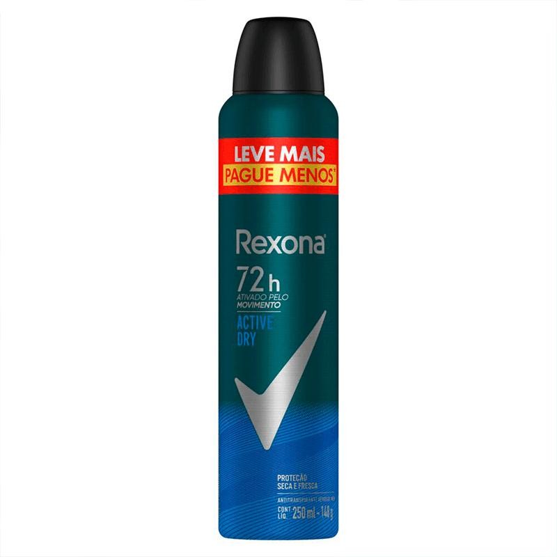 Desodorante Antitranspirante Aerosol Rexona Men Active Dry 250ml