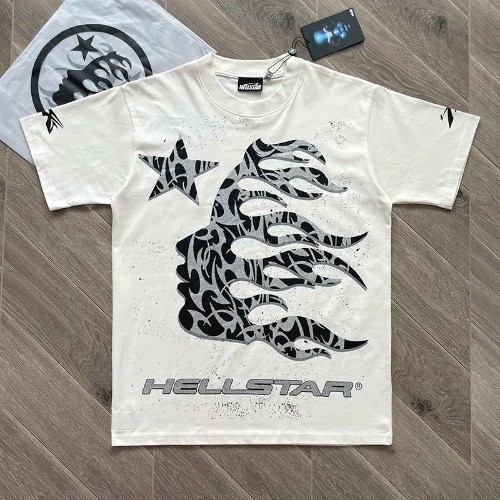 Camiseta Hellstar Branco Verão Streetwear Unissex Trap Hip-hop Estampa Alta qualidade Envio Imediato Promoção em Oferta na Shopee