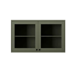 Armário Aéreo MDF Herval Viana, com Vidro, 2 Portas, Verde Hill, 120 cm