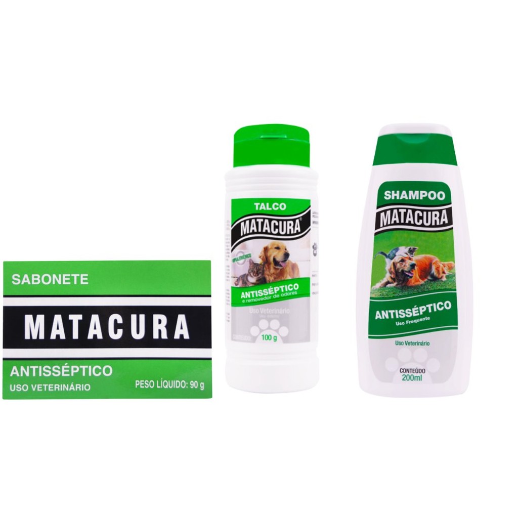 KIT ANTISSÉPTICO MATACURA - SABONETE SHAMPOO E TALCO