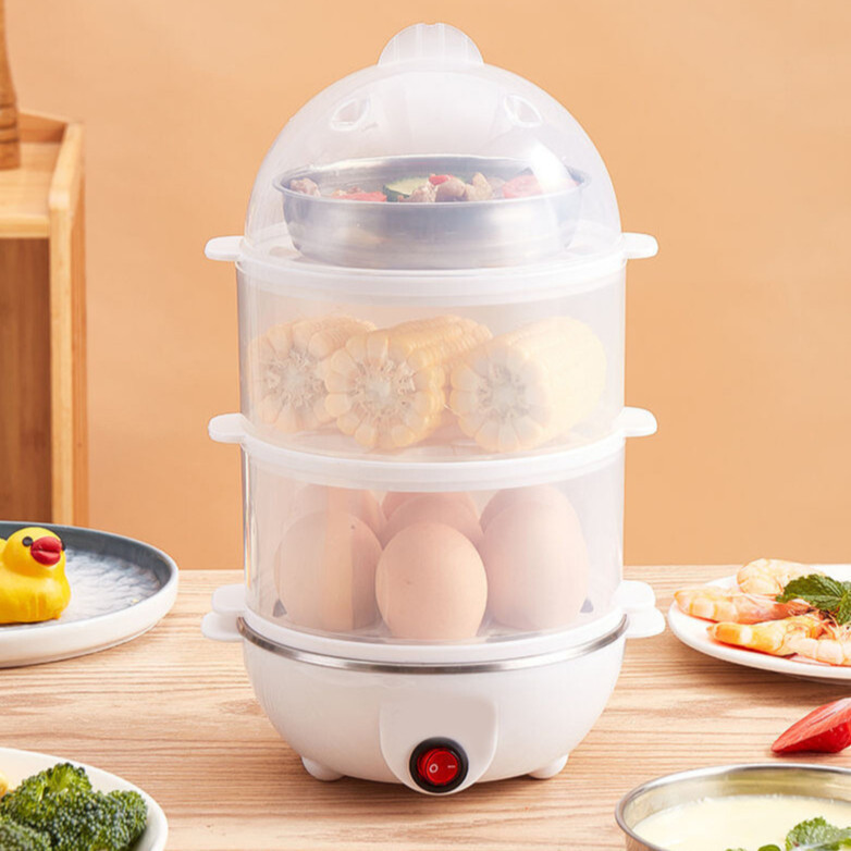 Cozedor Elétrico Multifuncional De Ovo Milho A Vapor De Leite Rápido De Tripla Camada Coze em Oferta na Shopee
