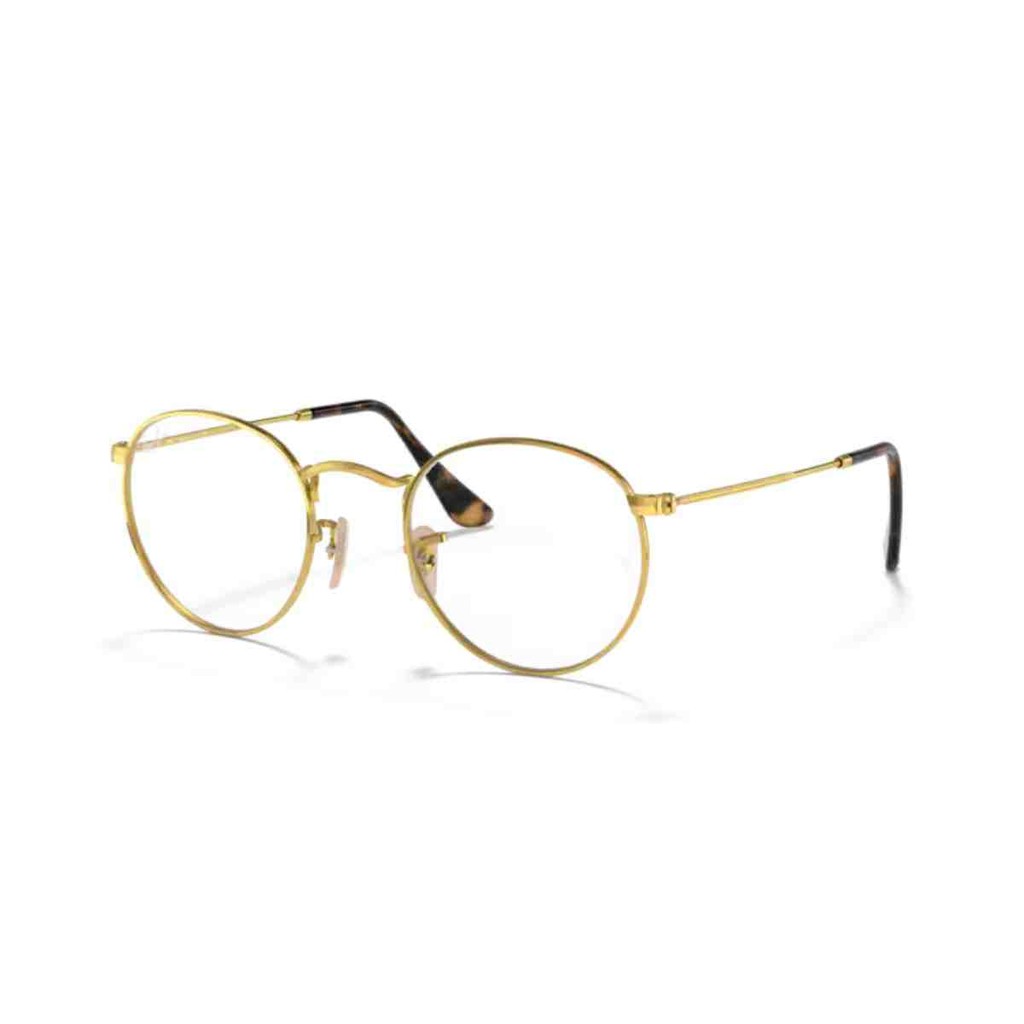Armação de Grau Ray-Ban Redondo Round Metal Dourado 0RX3447V