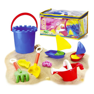 Balde De Praia Infantil Kit C/ 8 Peças Para Brincar Areia Monte Libano