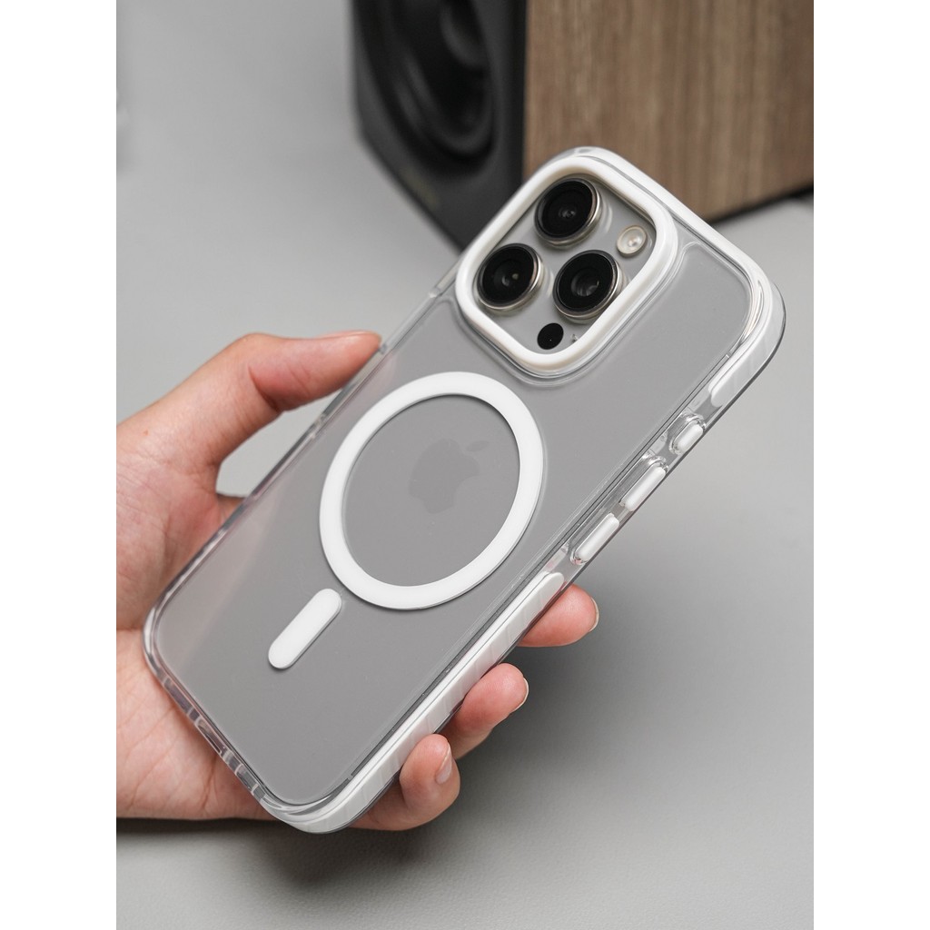 Capa Capinha Para iPhone 12 13 14 15 16 Transparente Colorida Magsafe Magnética