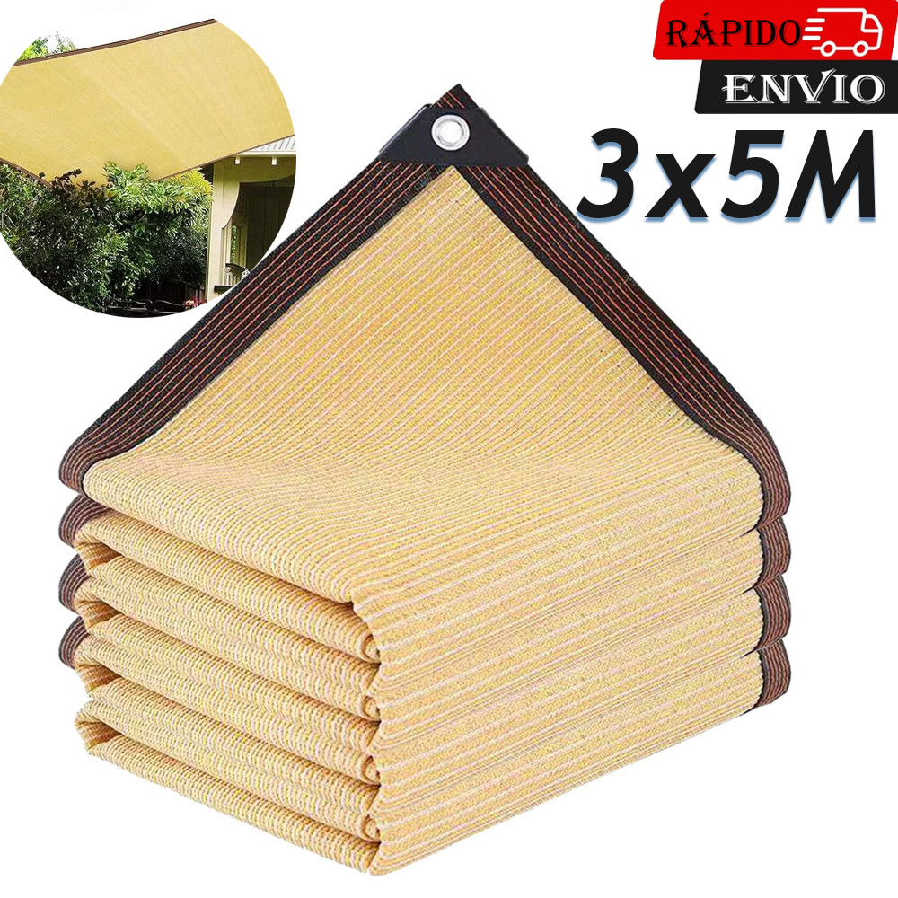 Bege Tela Sombreamento Toldo Sombrite Garagem 3x5M Acabamento Pergolado Area Externa Anti Granizo Com Ilhos Protecao