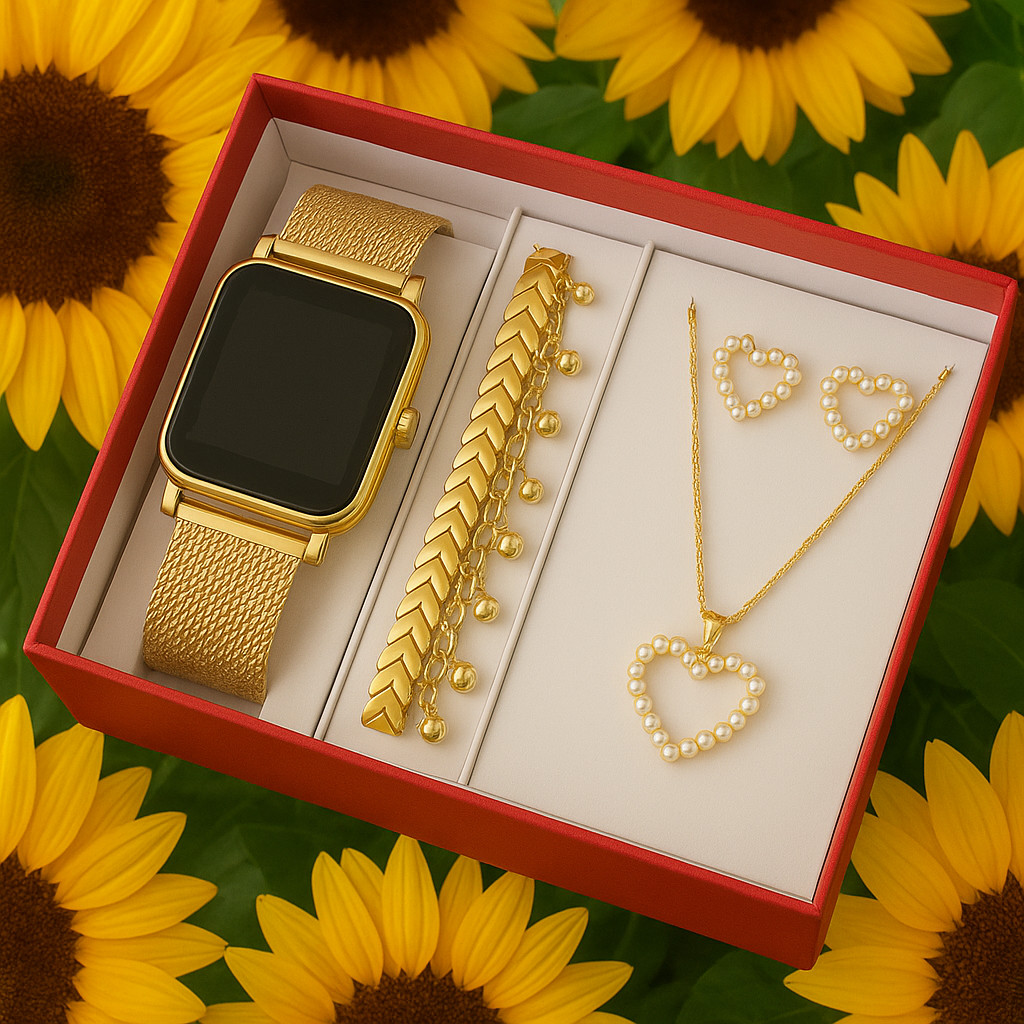 Kit Feminino com Relógio LED + Pulseira + Brincos | Presente Elegante e Sofisticado em Oferta na Shopee