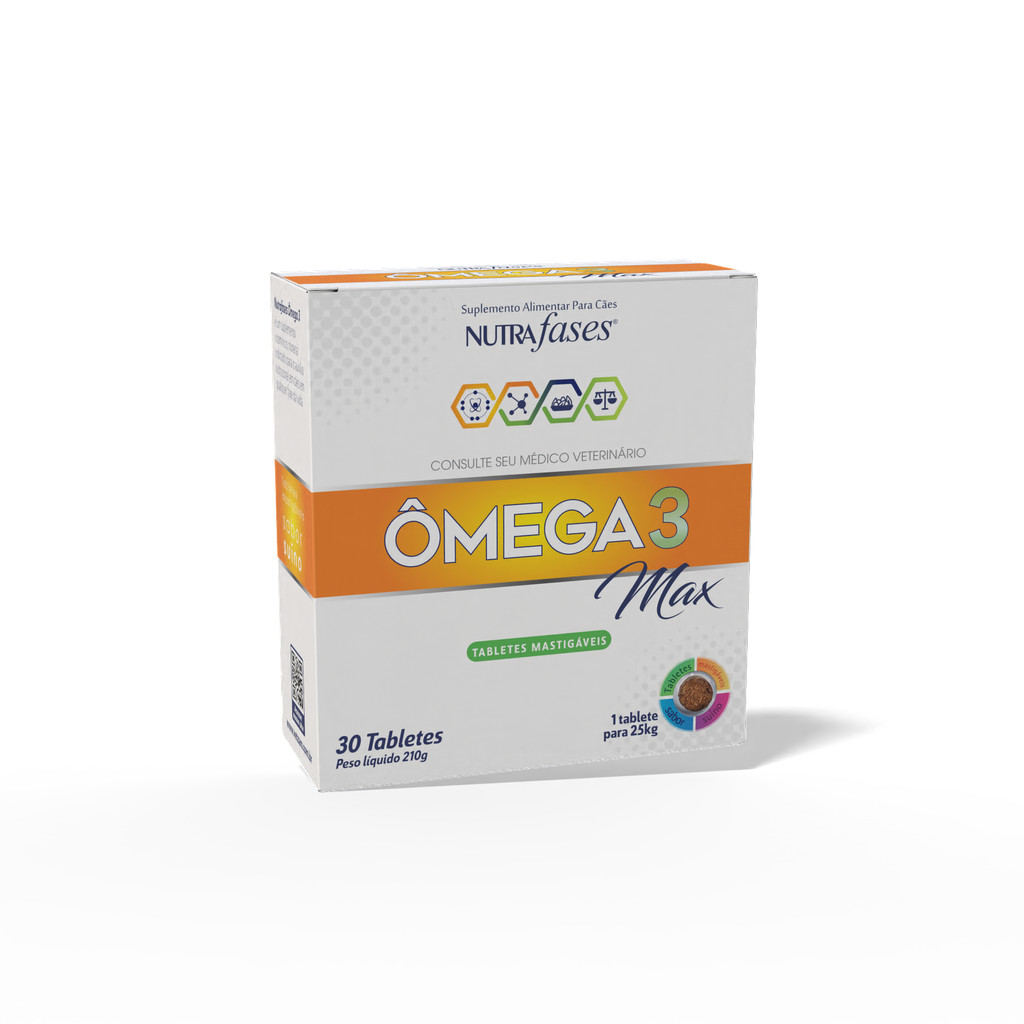 Nutrafases Omega 3 Max 30 Tabletes Suplemento Alimentar para Cães