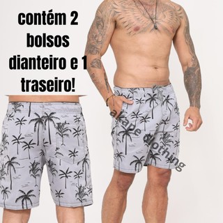 KIT 2 Shorts Tactel Masculino Mauricinho Adulto Surf Praia Piscina Secagem Rápida Academia Bermuda