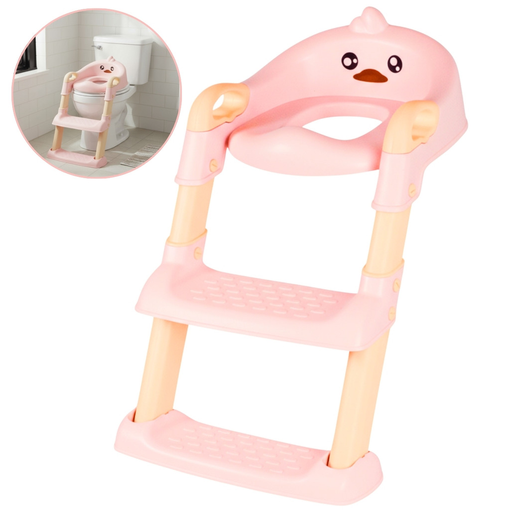 Assento Redutor Pra Crianças Pintinho Rosa com Escada Castela em Oferta na Shopee
