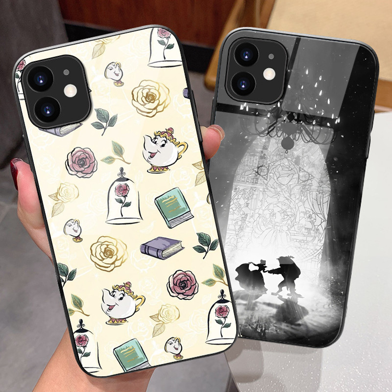 A Bela E Fera 03 Capa De Telefone De Vidro Para iPhone 17 Air 16 Pro Max 16e 15 14 13 12 11