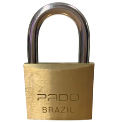 Cadeado Pado 40mm Latão Maciço Com 2 Chaves Haste De Aço