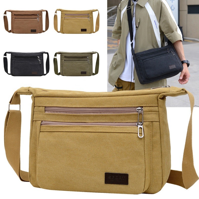 Grande capacidade bolsa de ombro mochila resistente saco de masculino crossbody em Oferta na Shopee