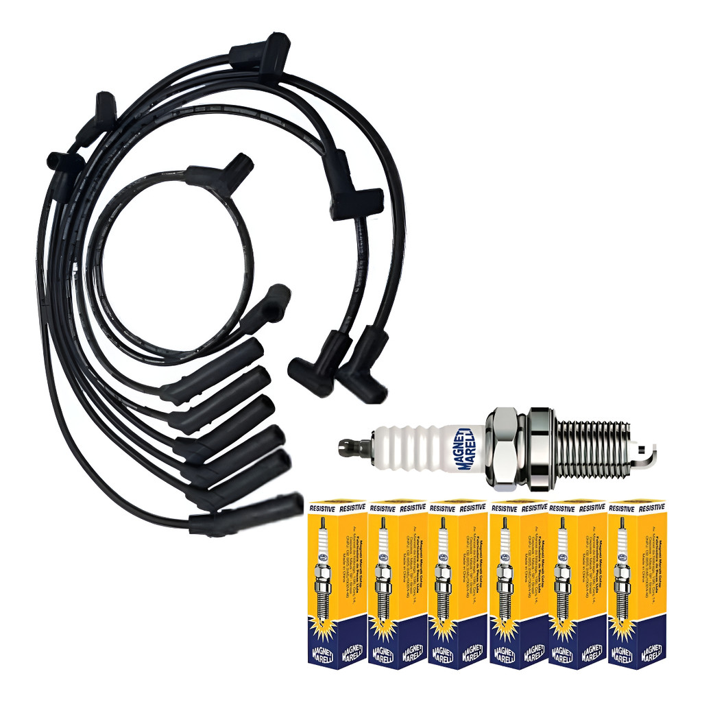 Kit Velas E Cabos Ignição Chrysler Dakota 3.9 V6 Mpi 99/01 Preto