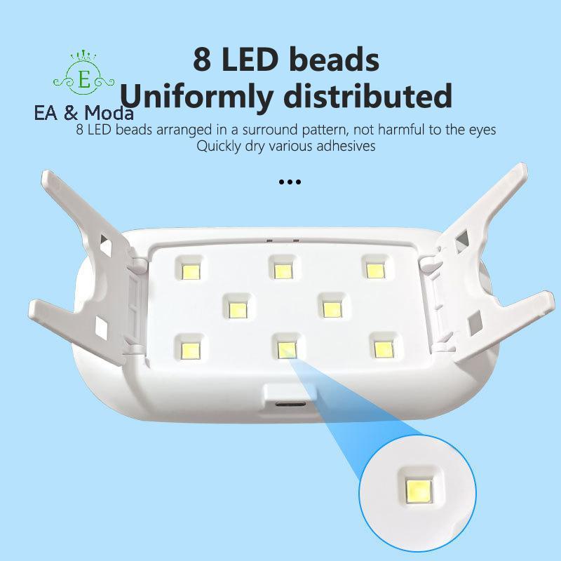 EA & Moda Uv Lâmpada Do Prego 8w Mini Usb Portátil Luz Led Para Gel Unha Polonês Cura Flash De Salão De Arte Casa Diy .