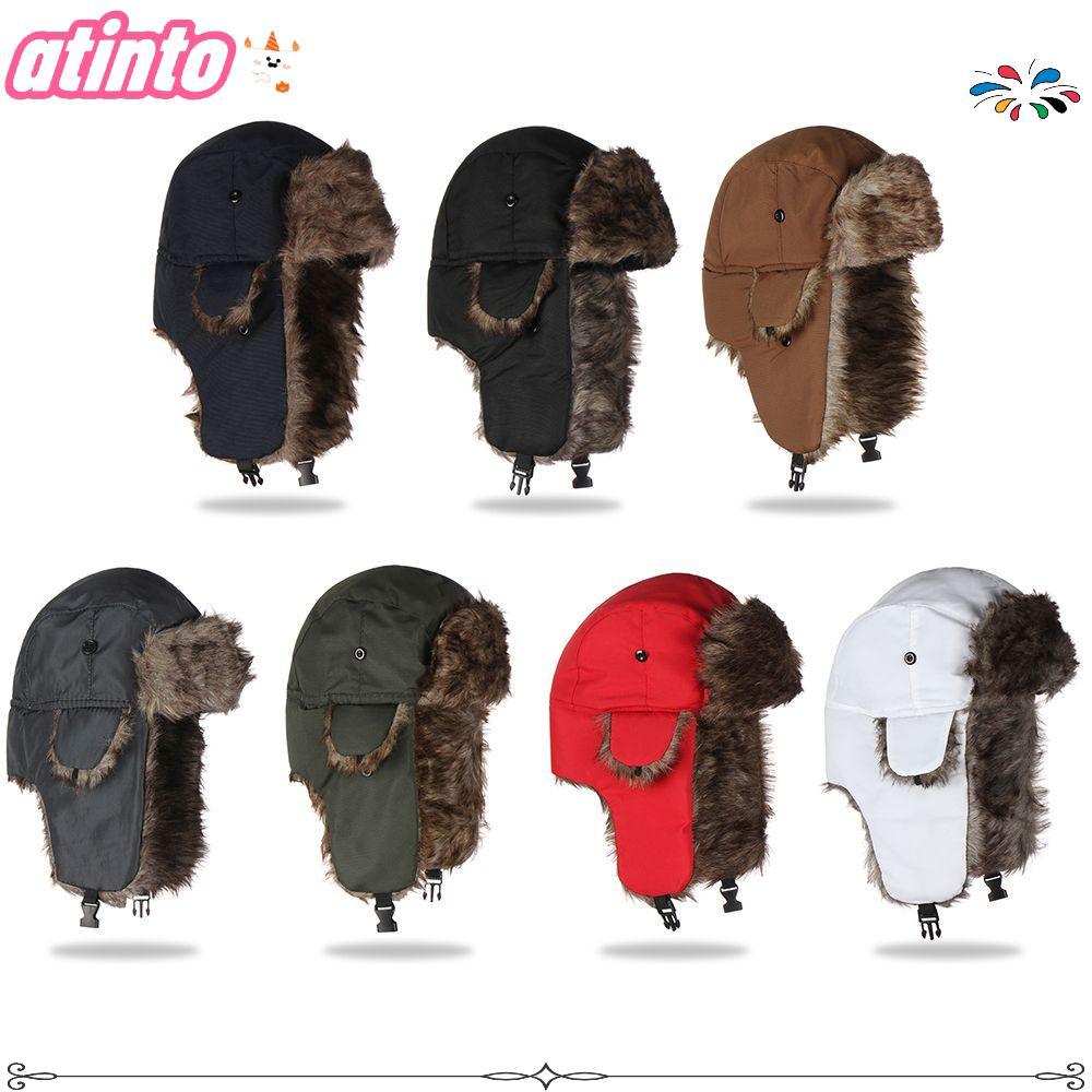 Chapéu De Esqui De Caçador De Pele Quente Russo Ushanka ATINTO