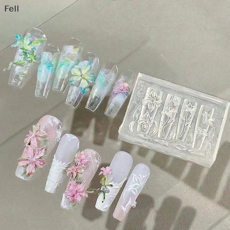 [Fel] Molde 3D Silicone Decorações De Nail Art DIY Modelos De Design De Flores Para Unhas Jóias Artesanato Ferramenta De