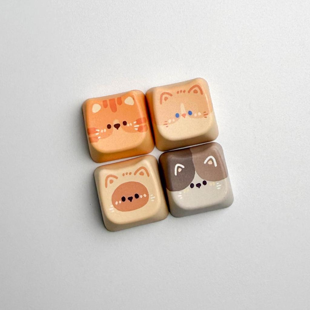 4 Pçs/set Keycaps Resina Keycap Teclado Mecânico Gato Bonito Acessórios De Jogos Personalizados Decoração Presentes