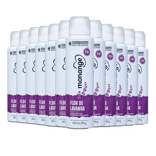 Kit Desodorante Aerosol Monange Flor De Lavanda 90g - 12 unidades