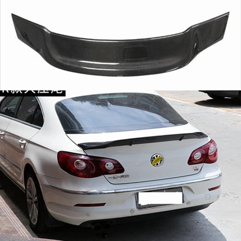 Para Volkswagen Passat CC 2009-2018 R Estilo Fibra De Carbono/FRP Preto Brilhante Spoiler Traseiro Asa Do Porta-Malas