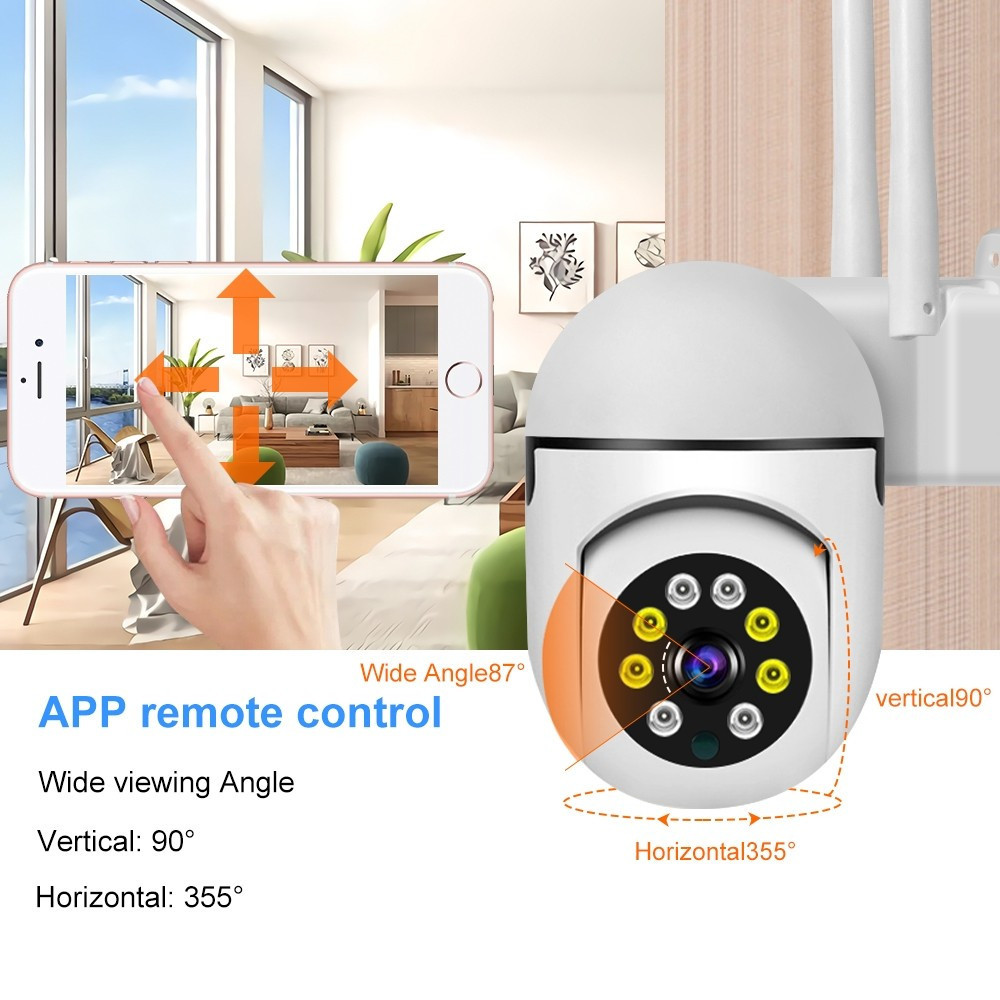 Câmera De Segurança IP Infravermelha À Prova D'água Alarme De Rede Sem Fio Full HD V360 PRO