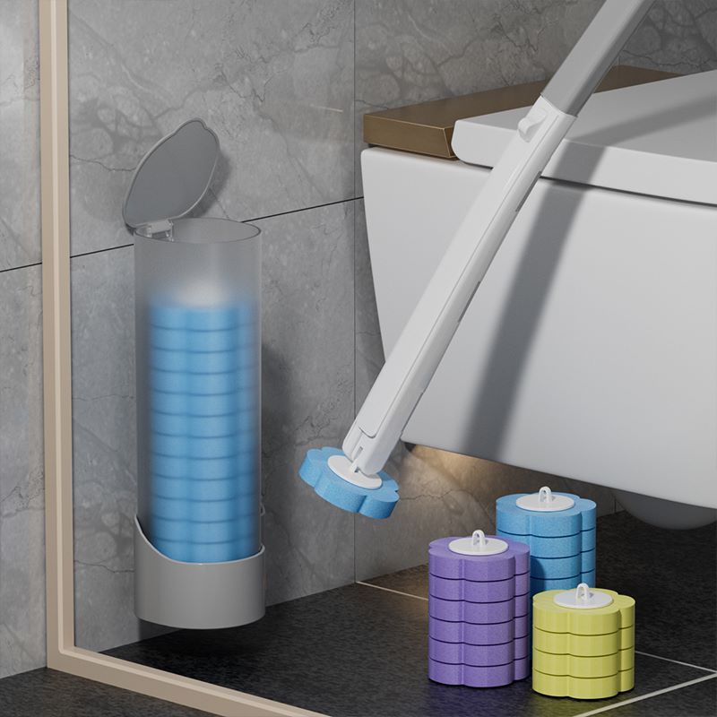 Cabeça de reposição de esponja para escova de vaso sanitário descartável, conjunto de escova de limpeza de vaso sanitári