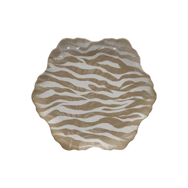 Jogo 6 Pratos Sobremesa Cerâmica Safari Estampado