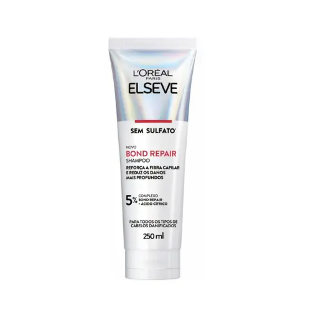 Shampoo Elseve Bond Repair 250ml Reparação Profunda Para Cabelos Danificados Reconstrução Capilar Força Brilho Maciez