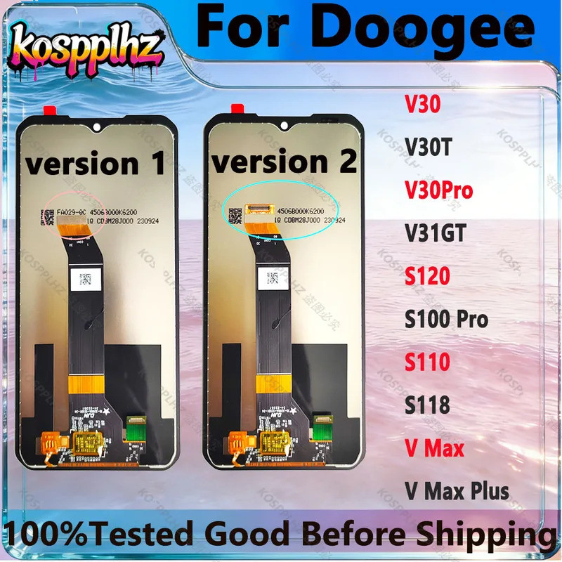 Para DOOGEE S118 Pro 5G S119 V30 V30T S100 S100 S110 S118 V30 V31 GT Vmax LCD Tela De Toque Peças Reposição