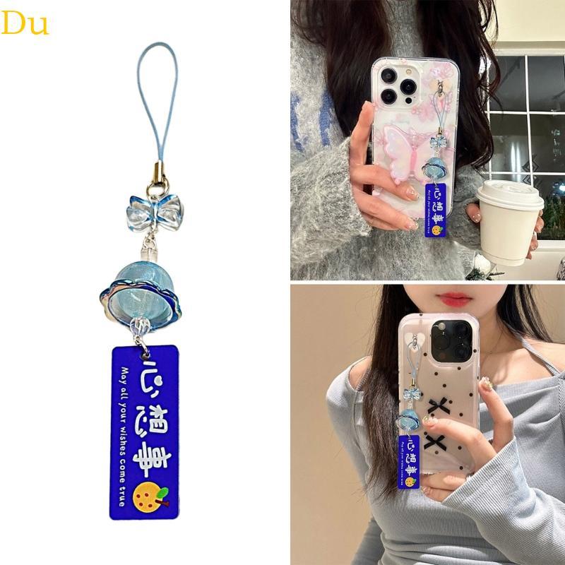 Du Exclusivo Vento Carrilhão Telefone Charme Cordão Chaveiro Para Mulheres Meninas Frisado Saco Pingente Bolsa Acessório
