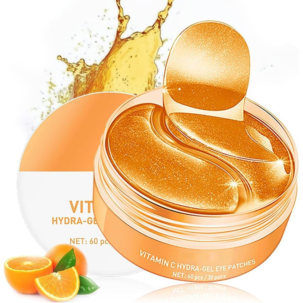 60 Pcs de Patches para Olhos com Vitamina C e Colágeno para Olheiras, Antirrugas, Antienvelhecimento, Máscaras para a Ár